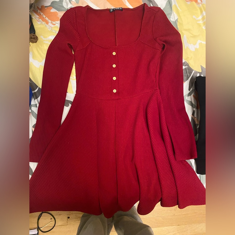 Red A-line dress